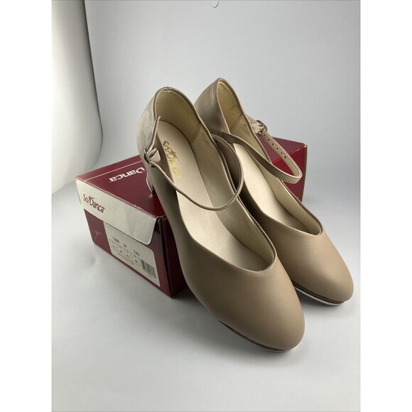 So Danca Tara TA55 1.5"  W Heel Tap Shoe 9 L Tan - Picture 1 of 11